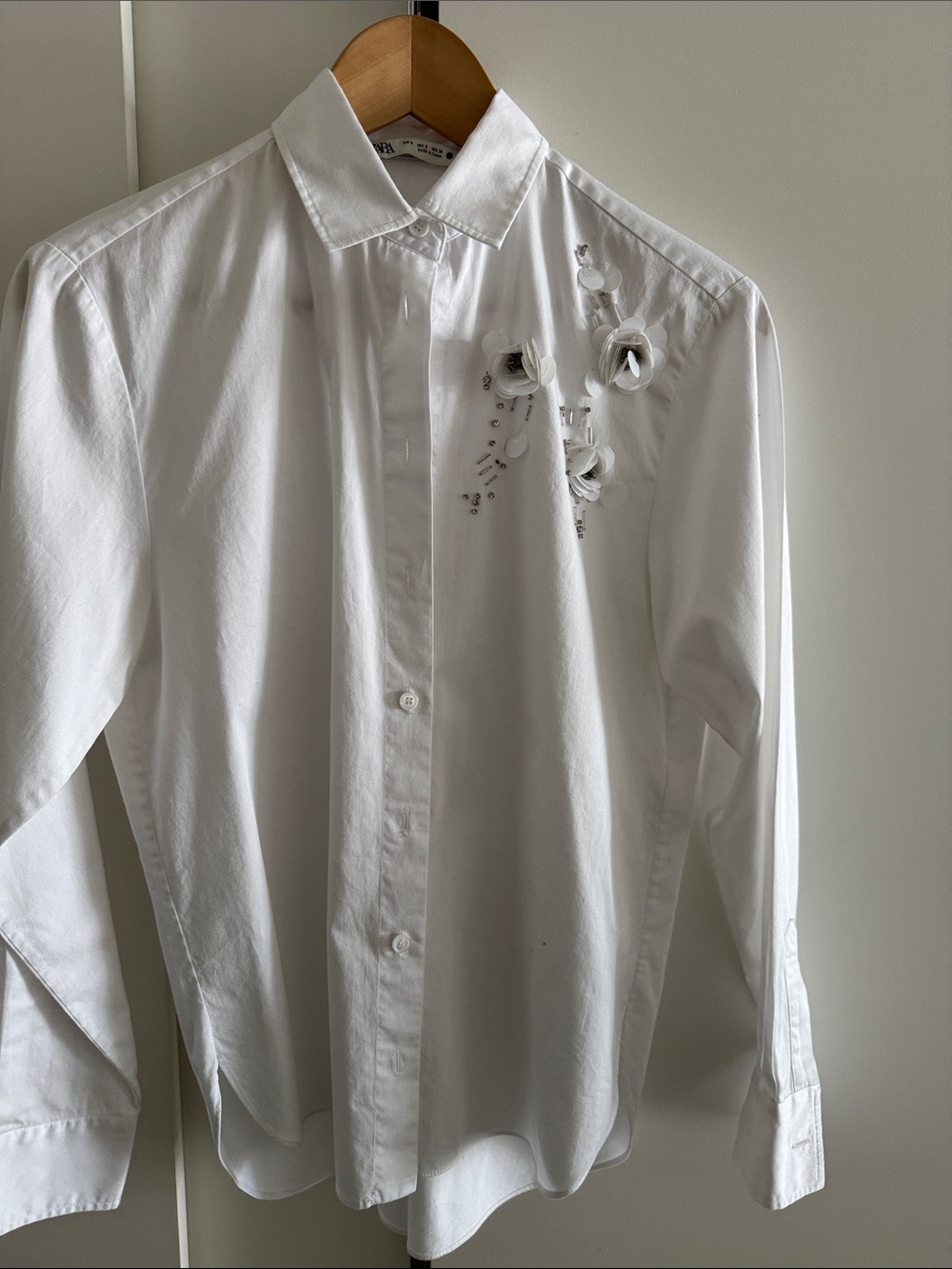 Zara White Embellished Men’s Dress Shirt